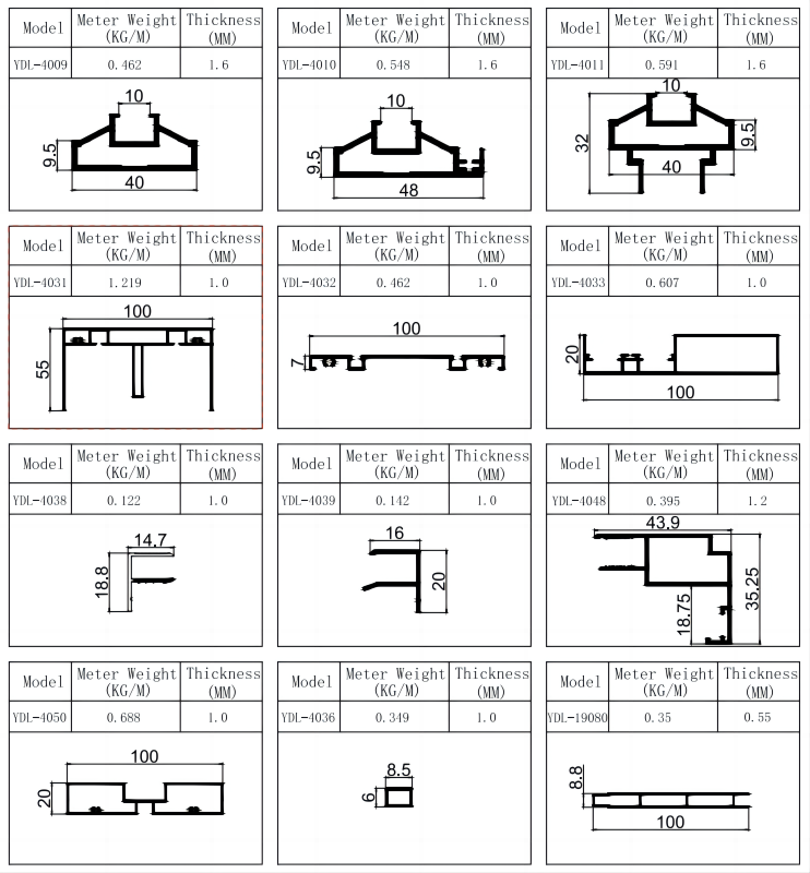 aluminum extrusion profiles-Sliding door » Chinese factory