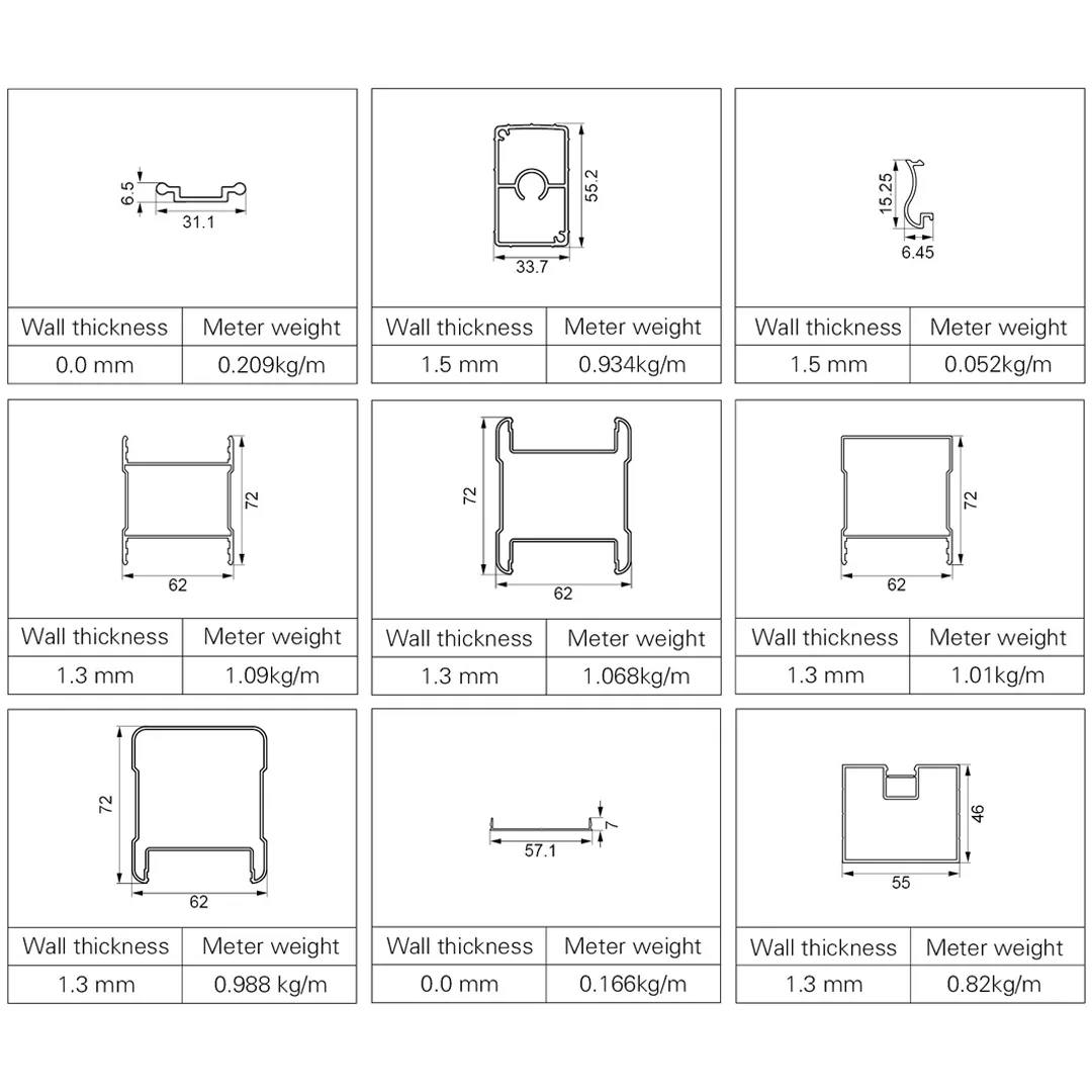 aluminum handrail profiles